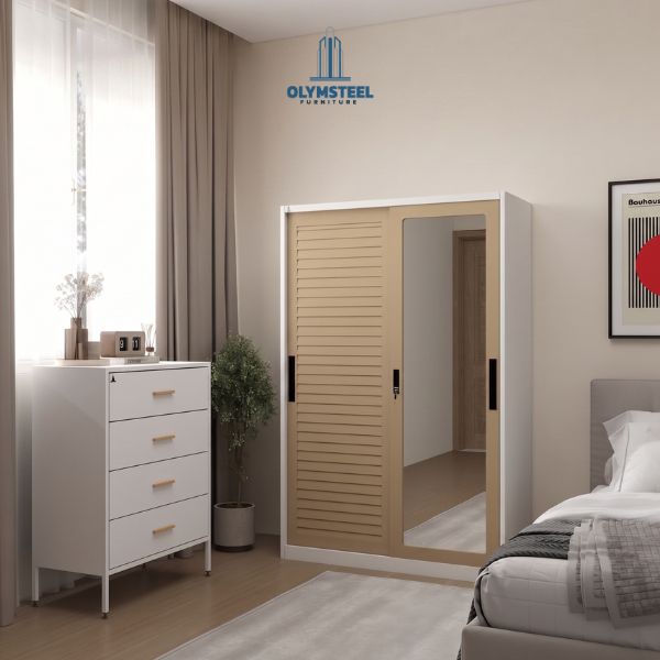Lemari Besi Olymsteel di Kamar Tidur Aesthetic